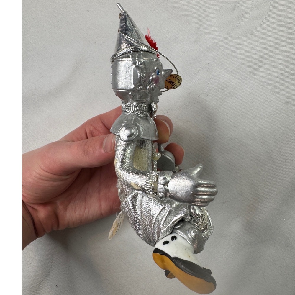 Vintage 1987 Kurt S Adler Wizard of Oz Tin Man Christmas Ornament Silver Figure - Picture 5 of 8